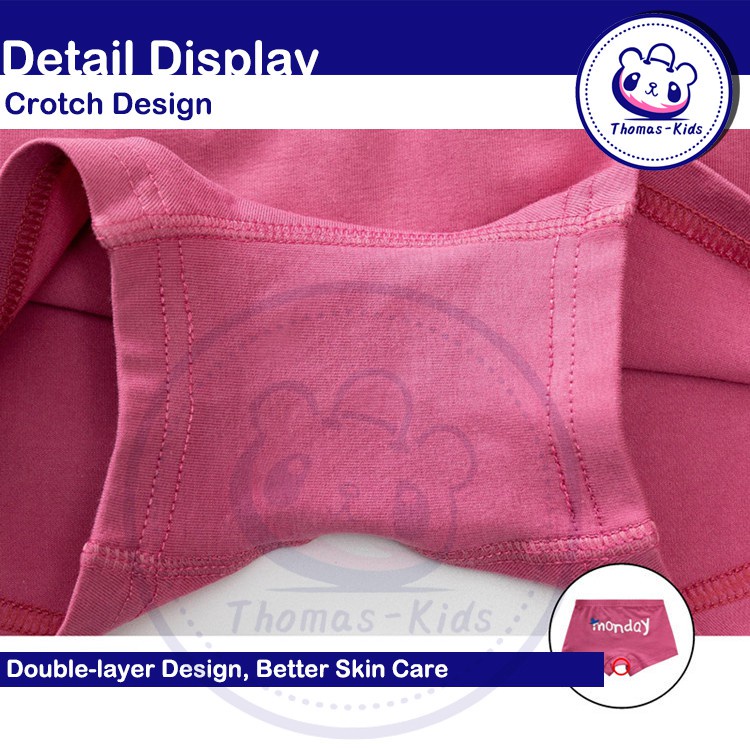 Bộ 5 Quần Lót Boxer Cotton In Chữ Thoải Mái Cho Bé Gái Từ 3-12 Tuổi