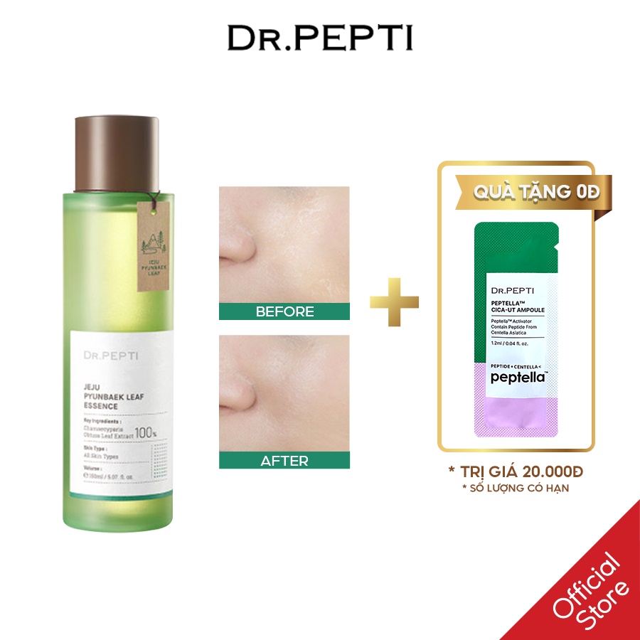 Tinh Chất Phục Hồi Da Chiết Xuất Từ Tinh Dầu Lá Bách Xanh Đảo Dr.pepti Jeju Pyunabek Leaf Essence 150ml