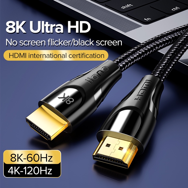 Cáp bện LLANO HDR HDMI 8K 2.1 3D sang HDMI 60hz/144hz truyền tốc độ cực cao 48Gbps cho HDTV PS5/PS4 pro Switch Xbox