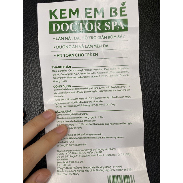 DOCTOR SPA KEM EM BÉ ( HỖ TRỢ GIẢM RÔM SẢY ) 20 GRAM