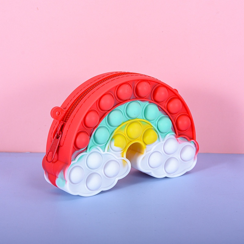 Pop It Túi Đeo Vai Đựng Điện Thoại Đeo Vai Hình Đám Mây Cầu Vồng Dễ Thương Cho Bé