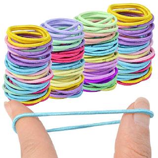 Set 50/100 Dây Cột Tóc Co Giãn Nhiều Màu Cho Bé Gái