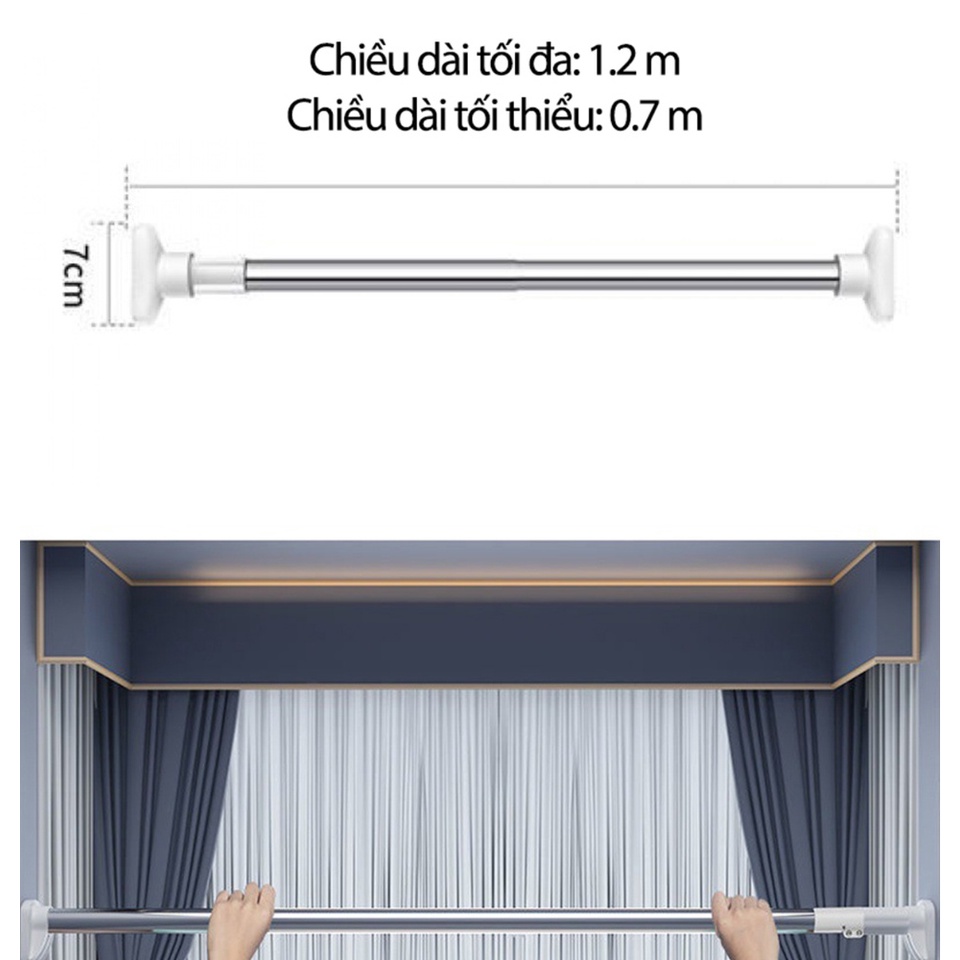Thanh Treo Quần Áo, Thanh Treo Rèm Đa Năng Thông Minh Không Cần Khoan Đục - Gia Dụng Nhà Đẹp Giá Sỉ