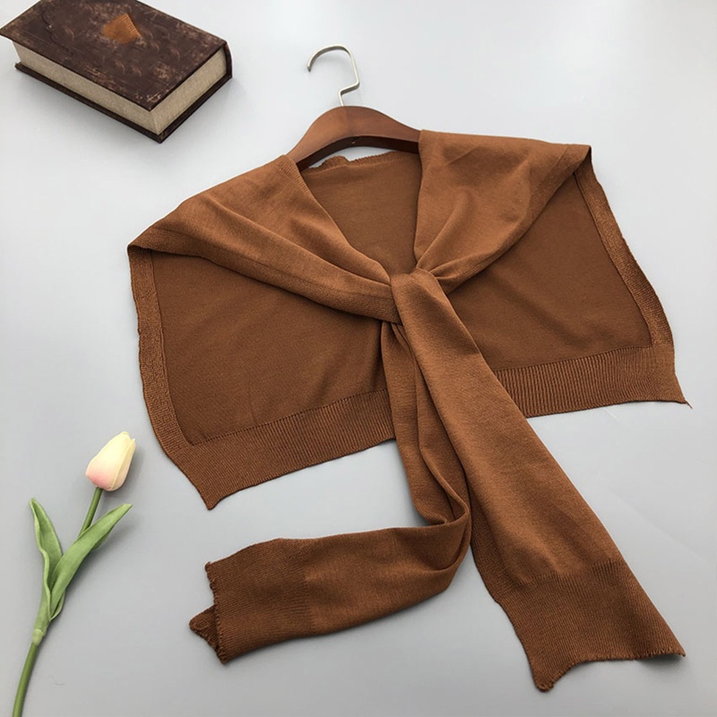 Khăn Choàng Thắt Nút Màu Trơn Chống Gió Chống Lạnh Mùa Đông Cho Nữ