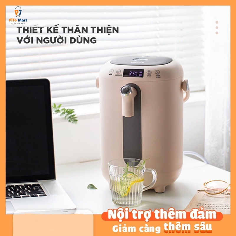 Bình đun nước pha sữa, Bình thuỷ điện giữ nhiệt BEAR KE-B30V1 3L khử clo, căn chỉnh nhiệt độ, bảo hành 18 tháng