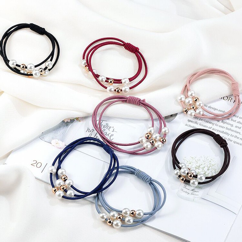 Buộc tóc đính đá nhân tạo 3 dây   Clovershop68