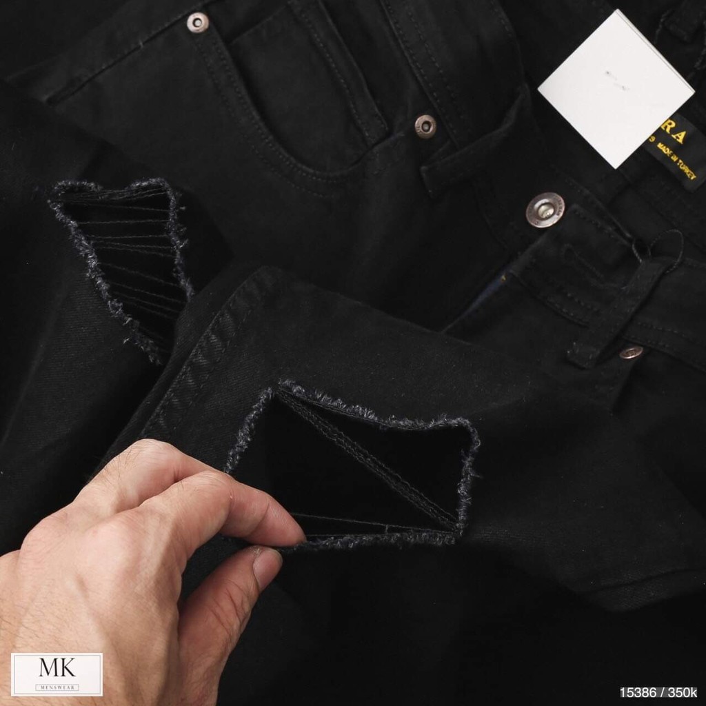 (Super hot) Quần Jean đen basic / có 2 loại đen trơn và rách gối