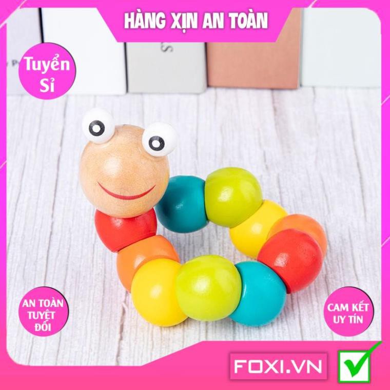 Bộ đồ chơi gỗ Foxi-Đồ chơi trẻ em thông minh-xâu hạt làm toán Montessori sáng tạo-khéo léo-siêu rẻ-Bé vừa học vừa chơi