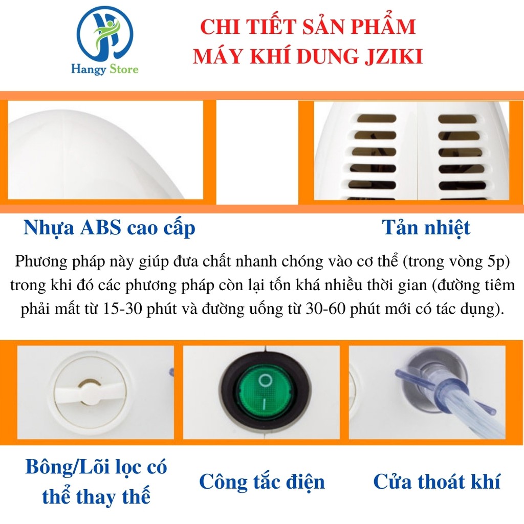 Máy khí dung xông mũi họng Jziki nhập khẩu HANGY