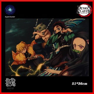 Tranh Cuộn In Hình Nhân Vật Hoạt Hình Demon Slayer 50.5 * 35cm