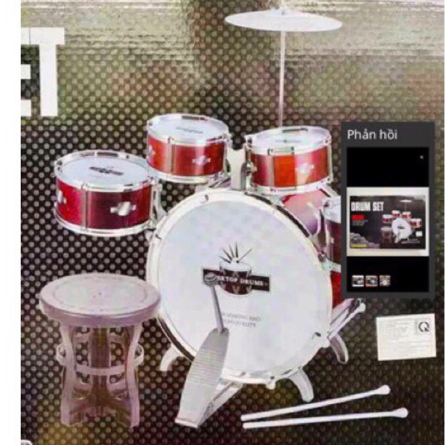 BỘ TRỐNG JAZZ DRUM  SÔI ĐỘNG ( TẶNG KÈM GHẾ NGỒI CHO BÉ