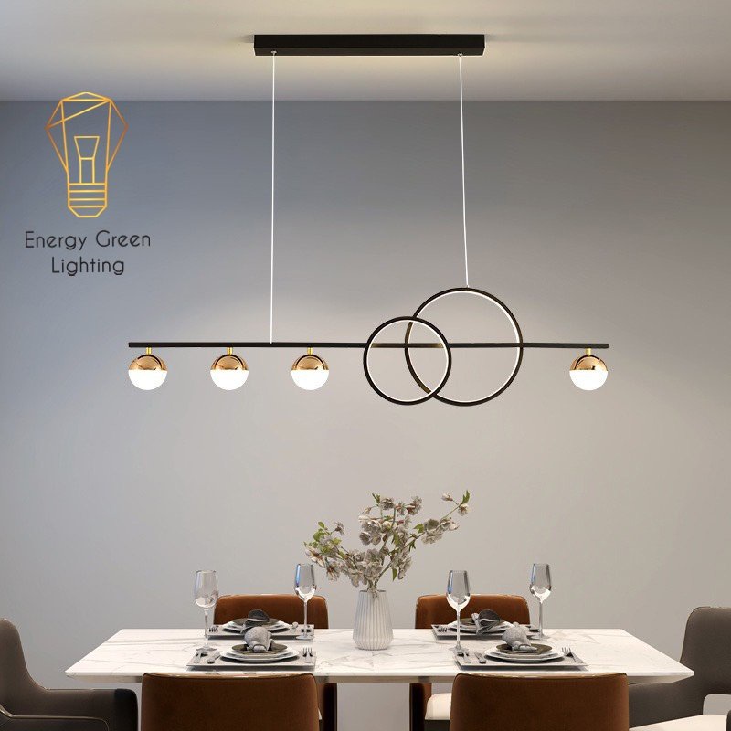 Đèn Thả 6 Bóng Energy Green Lighting DGT-2096 Vàng ,DGT-1508 Đen - 3 Chế Độ Ánh Sáng - Decor Trang Trí Phòng Ăn,Khách