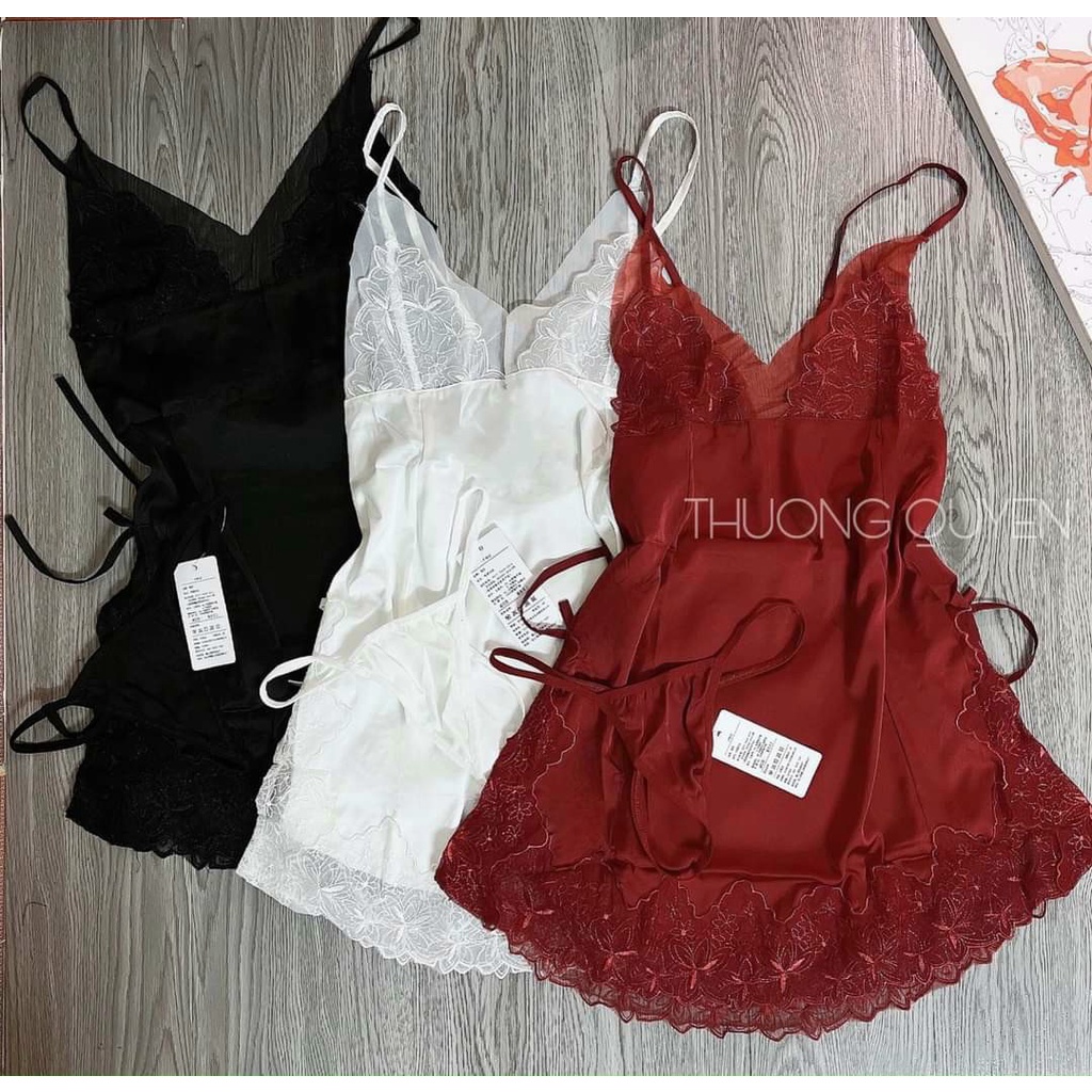 Váy ngủ 2 dây Embra ren ngực hoa sexy EBV22