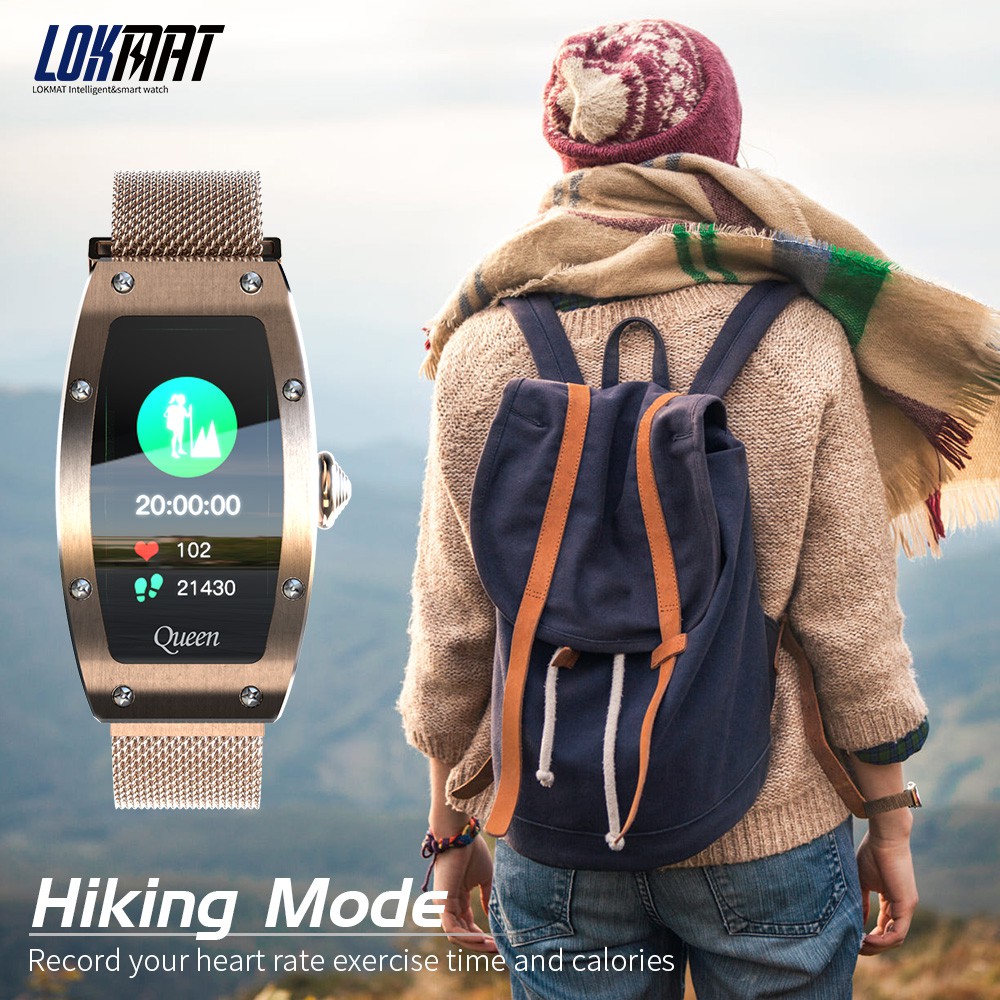 LOKMAT QUEEN Smart Watch Waterproof Heart Rate Monitor Health Care Fitness Tracker Women Smartwatches For IOS Android