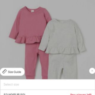 set 2 bộ cotton mỏng dài tay HM cho bé gái