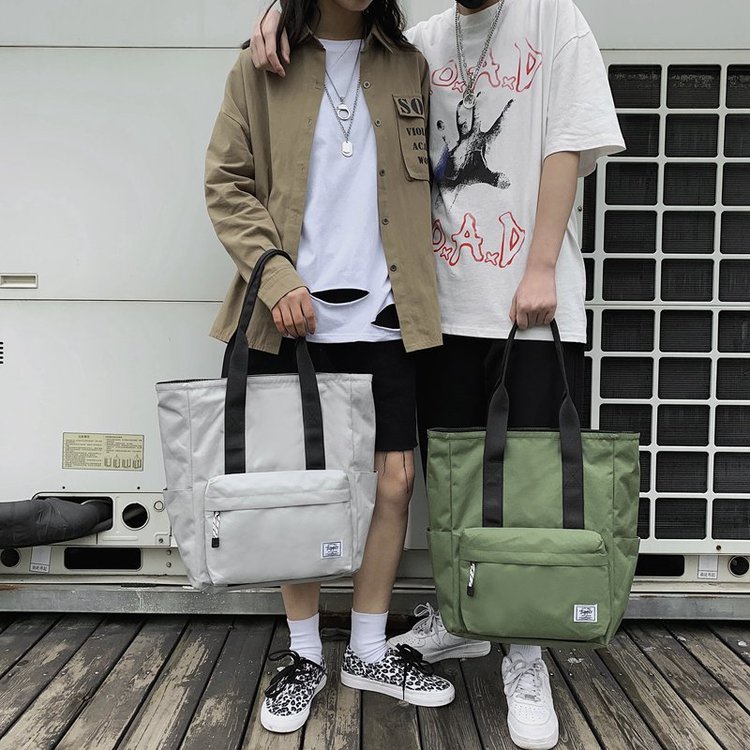 Túi tote đeo vai nylon chống thấm nước sức chứa lớn thời trang Nhật Bản cho nam