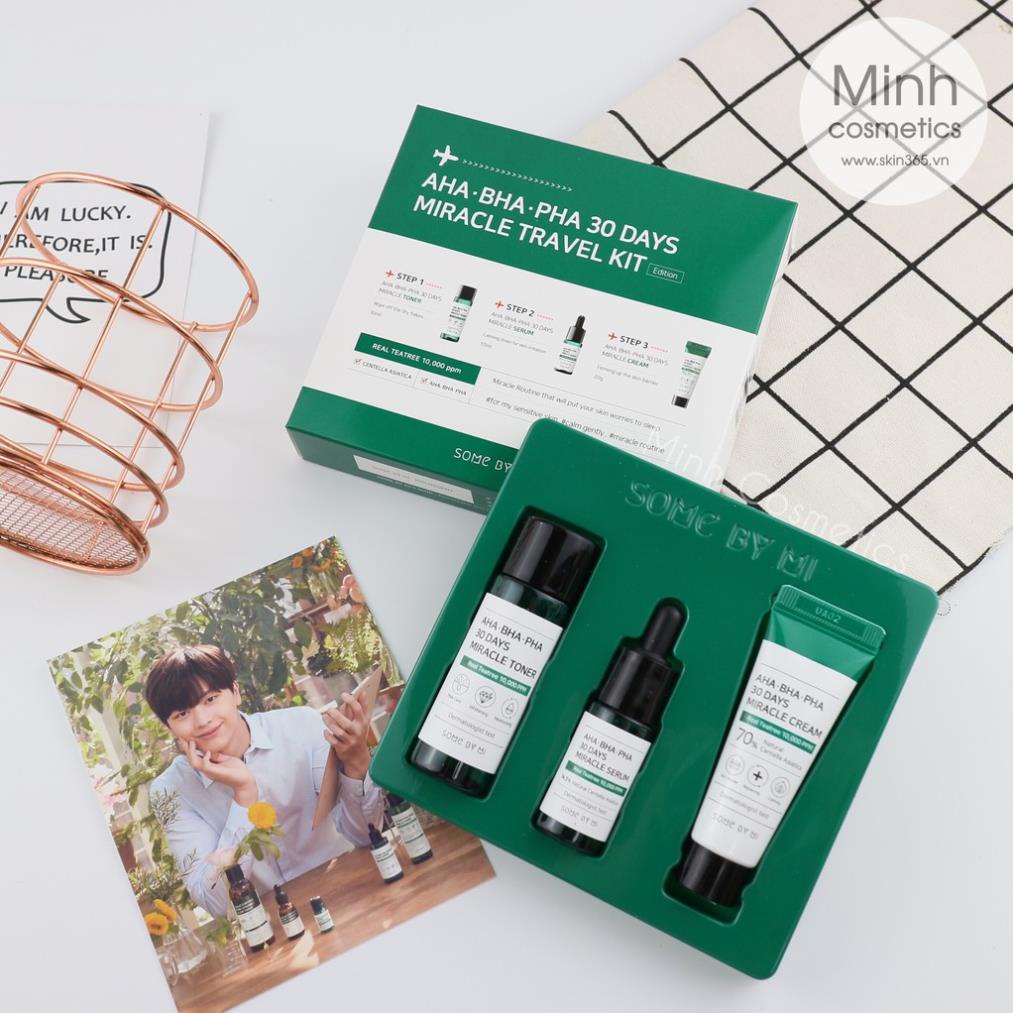 Hàng Công ty Set 3 món dành cho da mụn Some By Mi AHA- BHA-PHA 30 Days Miracle Travel Kit