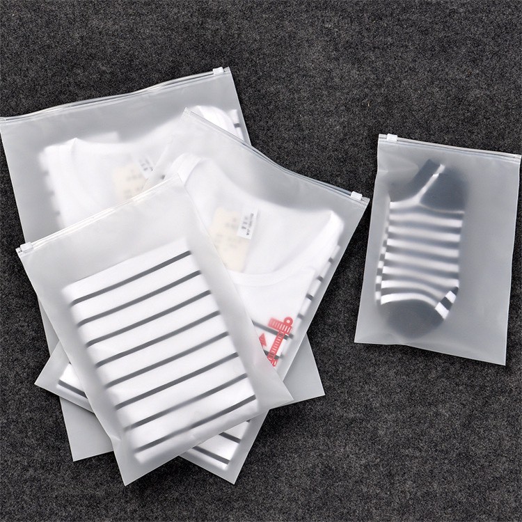 Túi zip khoá lụa mờ đựng quần áo, phụ kiện dẻo dai bền tiện dụng đựng đồ du lịch dễ thương T26