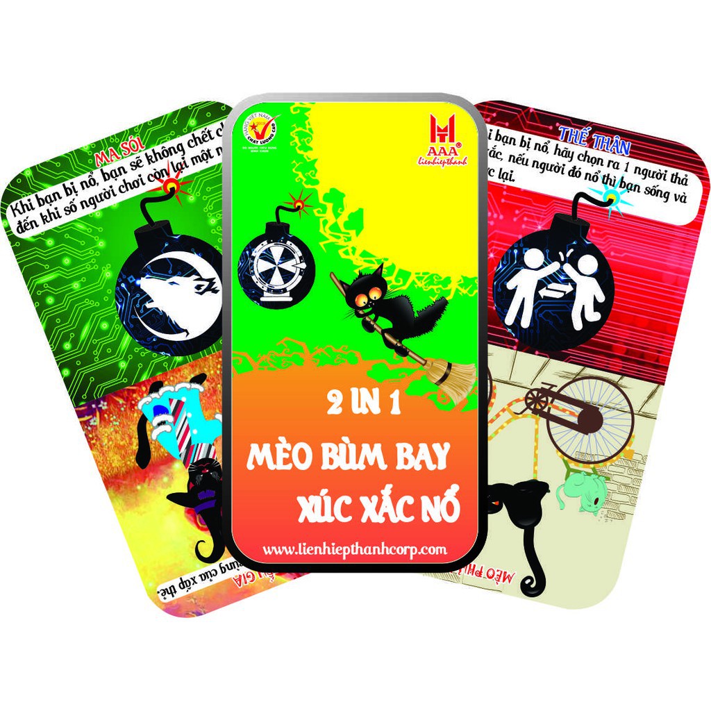 Bộ Bài Mèo Bùm Xúc Xắc Nổ 2  trong 1 [ HCM-GIÁ SỈ ]   Boardgame chất lượng cao,lá bài đẹp,có hướng dẫn,chơi cực vui.