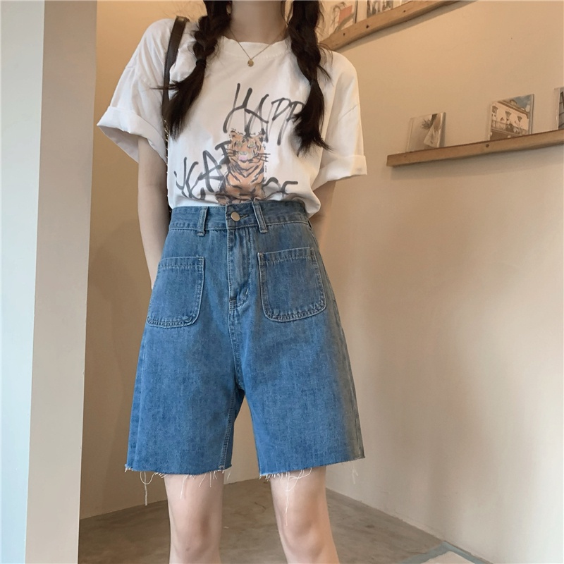 Quần Jean Năm Tấc Lưng Cao Phong Cách Mới Mùa Hè 52623