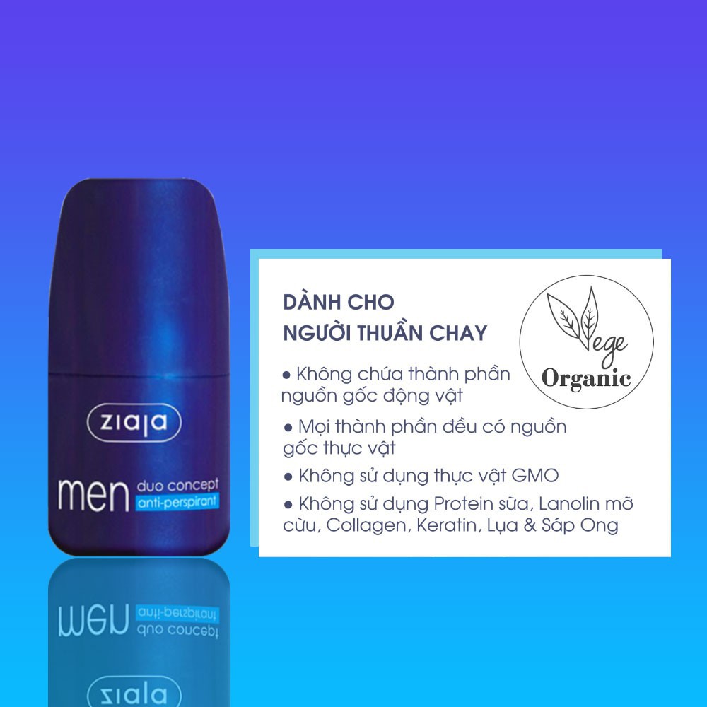 LĂN KHỬ MÙI DUO CONCEPT ZIAJA – ORGANIC DÀNH CHO NAM - 60ML