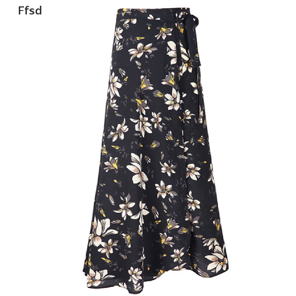 Váy voan eo cao mùa hè giản dị phong cách Boho đi bãi biển cho nữ
