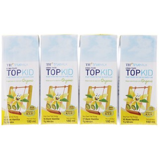 LỐC 4 HỘP SỮA TH TRUE MILK TOPKID ORGANIC 180ML