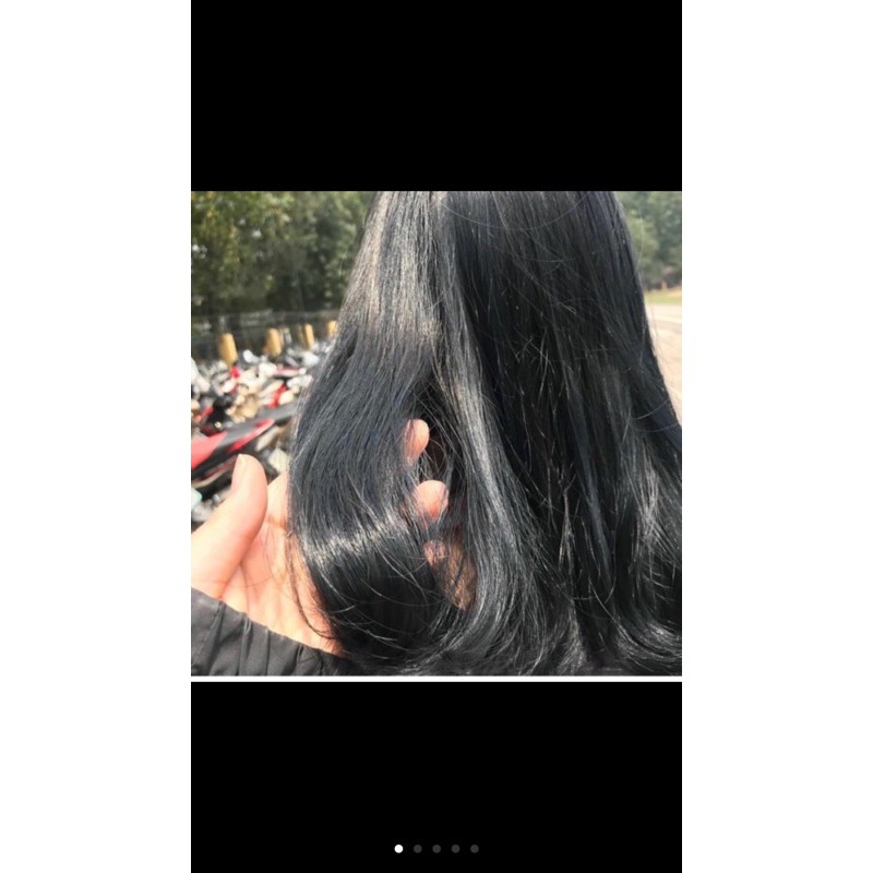 1 Tuýp Thuốc Nhuộm tóc màu than chì ánh khói + Kèm trợ oxy ( Gang tay ) K cần tẩy