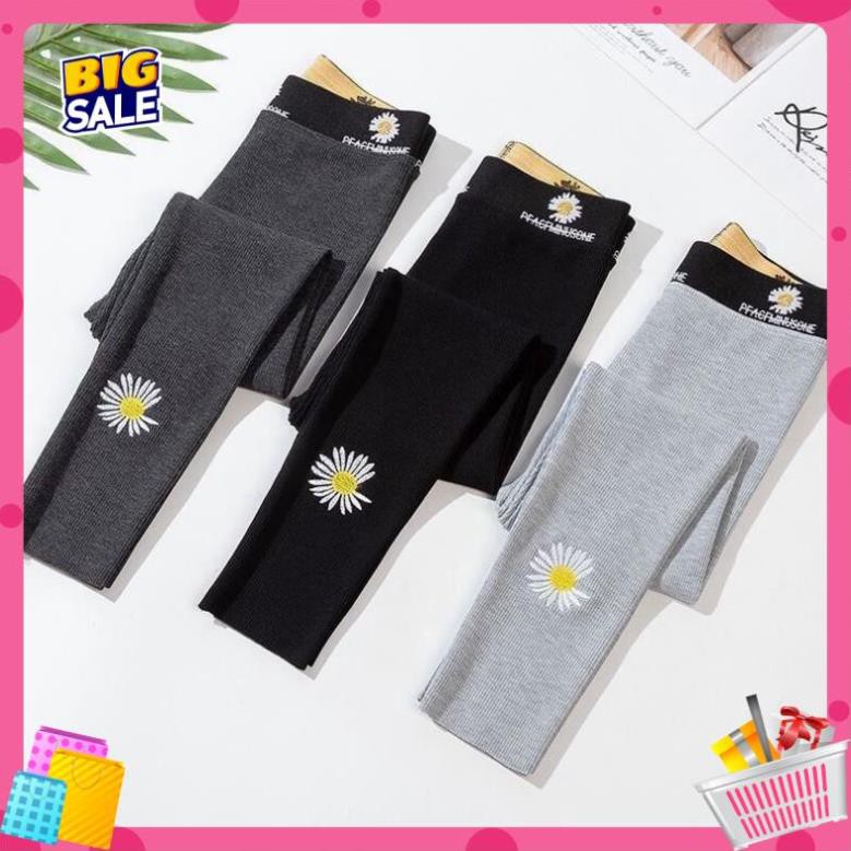 [Freesize 40-53kg] Quần Legging Nữ Len Tăm Tăm Hoa Cúc Mẫu Mới | BigBuy360 - bigbuy360.vn