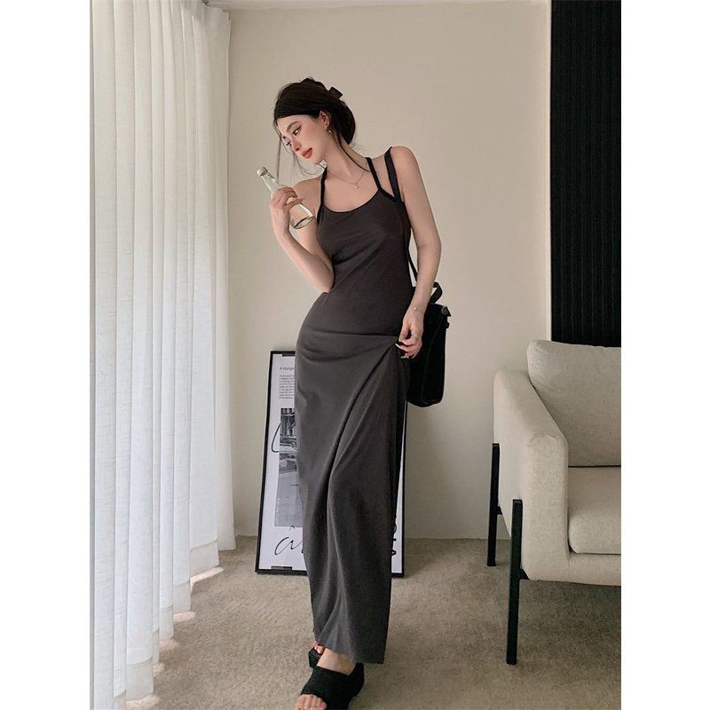 ☎❁✌Đầm Hai Dây Dáng Dài Ôm Eo Thời Trang Cho Nữ 175