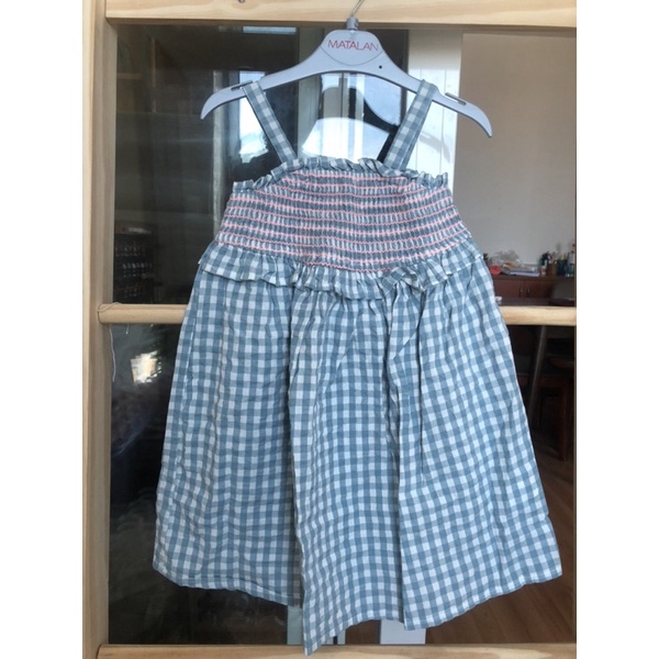 Đầm dây caro bé gái