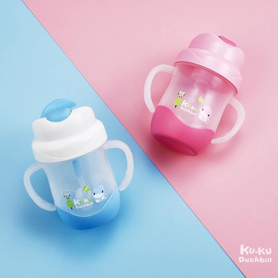 Bình tập uống nước ống hút có tay cầm KuKu KU5472 200ml