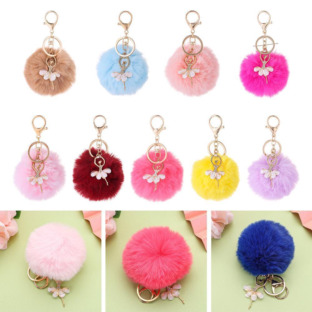 Móc Khóa Vải Lông Xù Hình Vũ Công Ballet Xinh Xắn Thời Trang 1