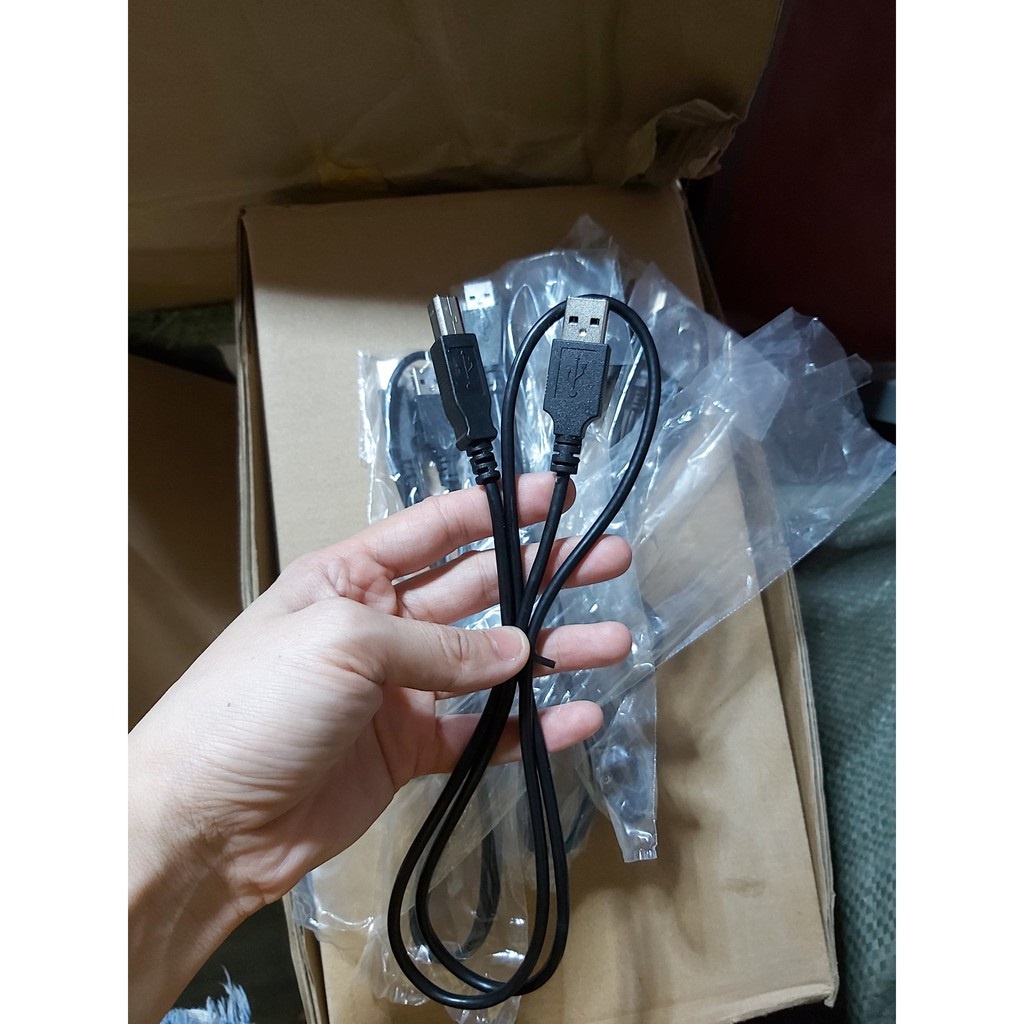 Dây cáp máy in màu đen 1 mét - chống nhiễu cao cấp - chuẩn usb 2.0 chất liệu nhựa tốt