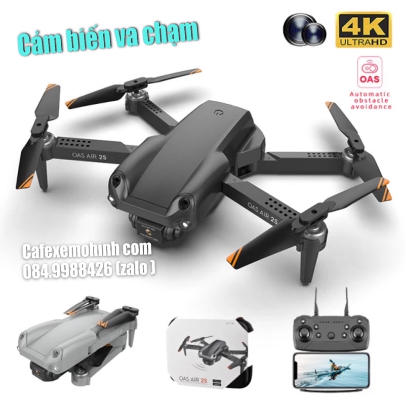 Flycam Z708 camera 4k có cảm biến va chạm tặng túi gấp gọn pin đến 1800mah