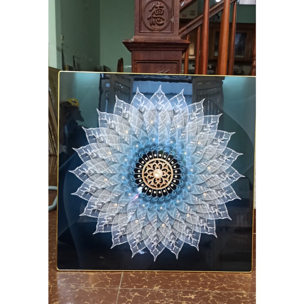 Tranh Treo Tường Tráng Gương Lá Bồ Đề Phòng Khách/ Phòng Ngủ/ Bàn Làm Việc/ LÀm Quà Tặng