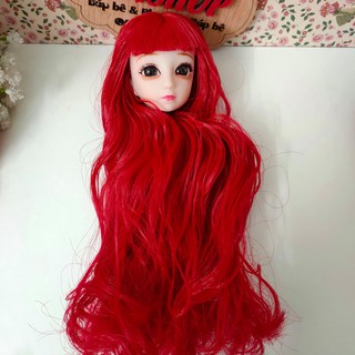 Đầu búp bê Loli 30cm tóc dài mắt long lanh