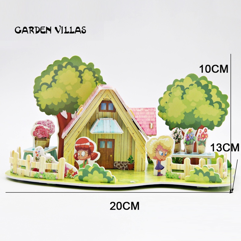 Đồ Chơi Xếp Hình Ngôi Nhà 3D Bằng Giấy Giáo Dục Sớm Cho Bé