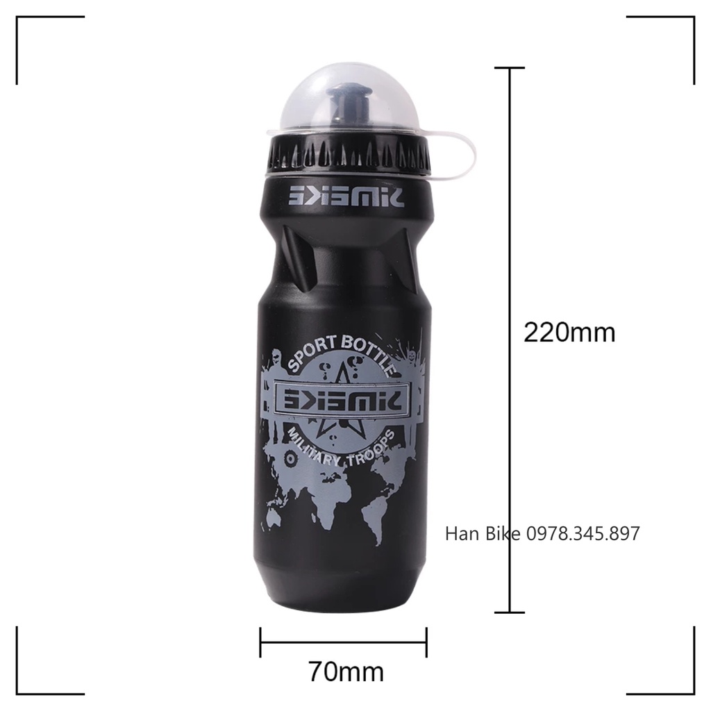 Bình Nước Xe Đạp, Chạy Bộ Giữ Nhiệt 650ml, Bình Nước Thể Thao Xe Đạp Cao Cấp Có Nắp Đậy