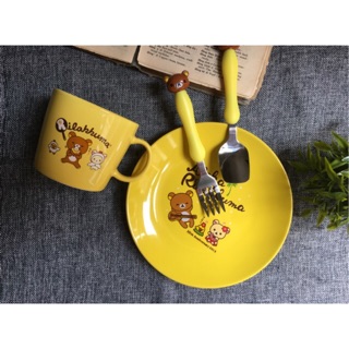 Set cốc, đĩa, thìa gấu rilakkuma