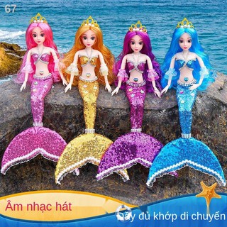 Đồ chơi nàng tiên cá Imons Barbie cô gái lớn hát công chúa quần áo đuôi món quà ngày trẻ emH