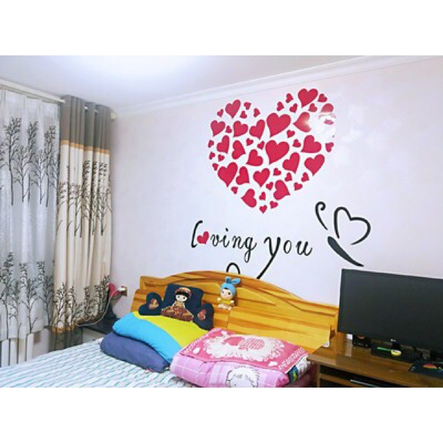 Tranh dán tường mica 3D - Loving you