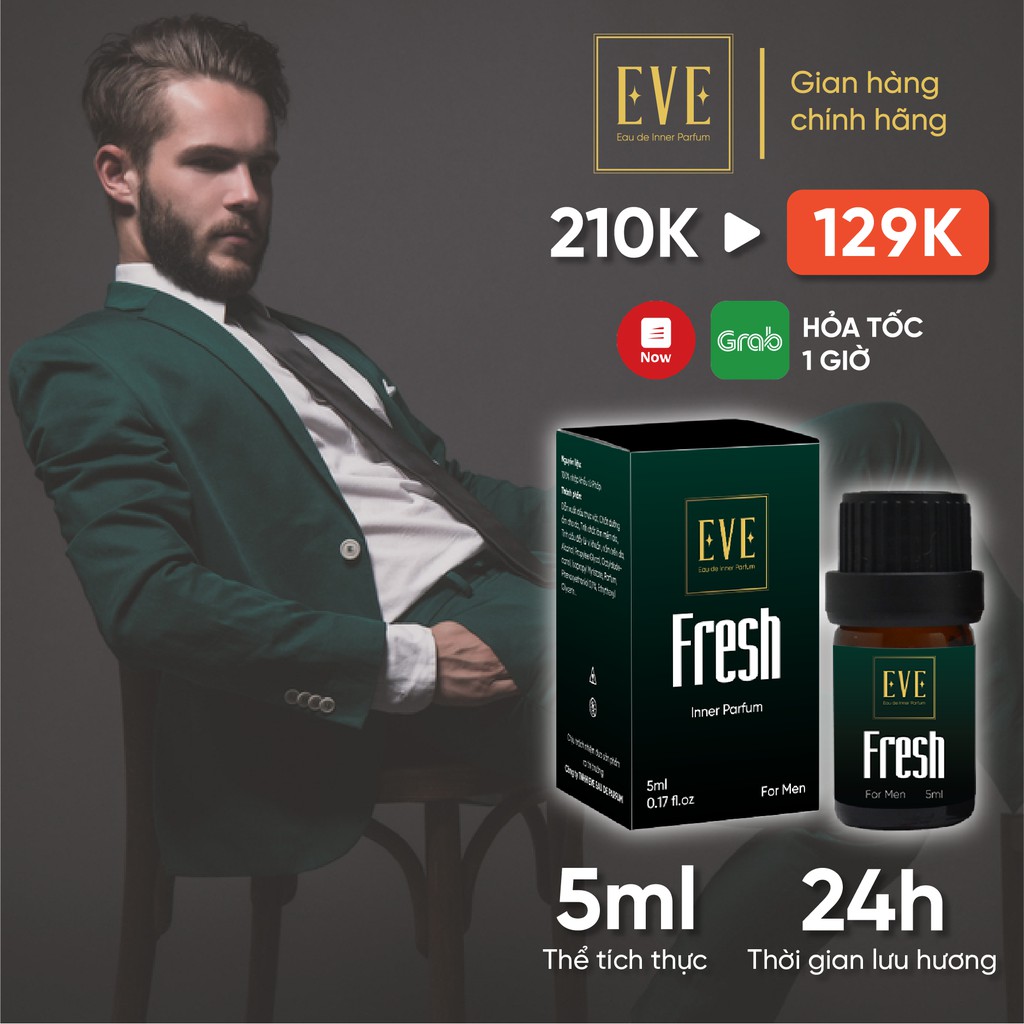 Nước hoa vùng kín nam 5ml FRESH - Nuoc hoa vung kin nam EVE - Eau de Parfum nước hoa nam chính hãng (Có che tên)