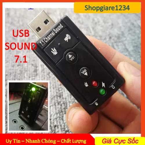 [Mã ELFLASH3 hoàn 10K xu đơn 20K] USB 3D SOUND 7.1 TẠO CỔNG AUDIO VÀ MICRO CHO MÁY TÍNH