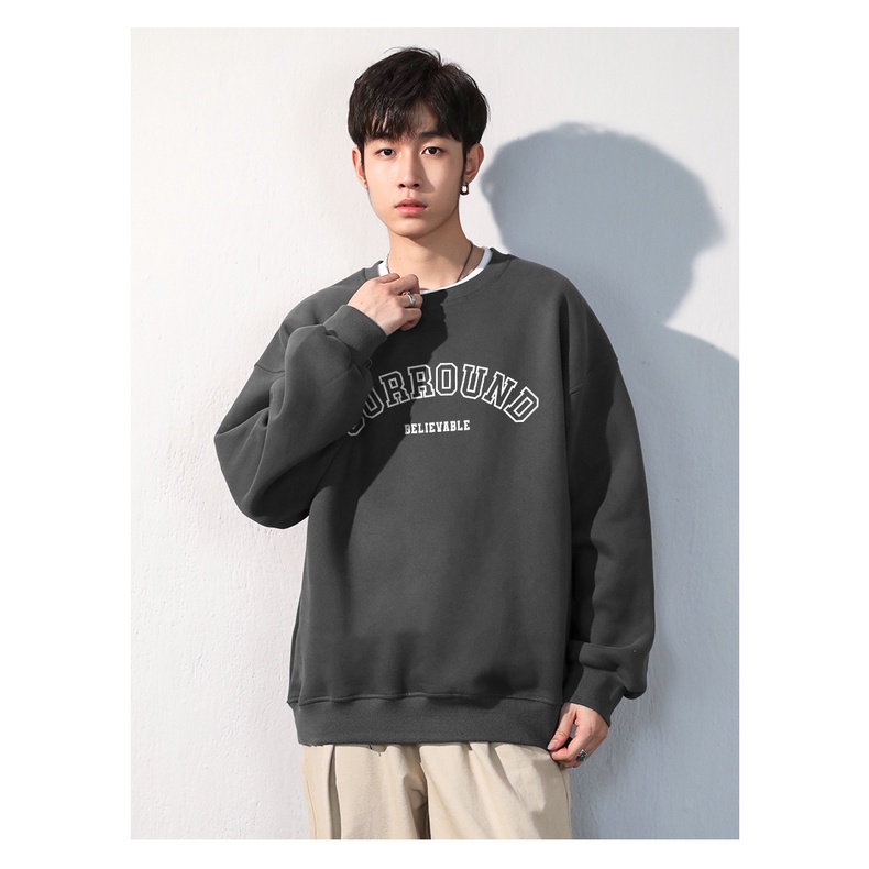 Áo SWEATER Nỉ Cổ Tròn Phối Chữ SURROUND Phong Cách ZANGZANG, Chất Nỉ Ngoại Siêu Dày Dặn Phong Cách Trẻ Trung Năng Động
