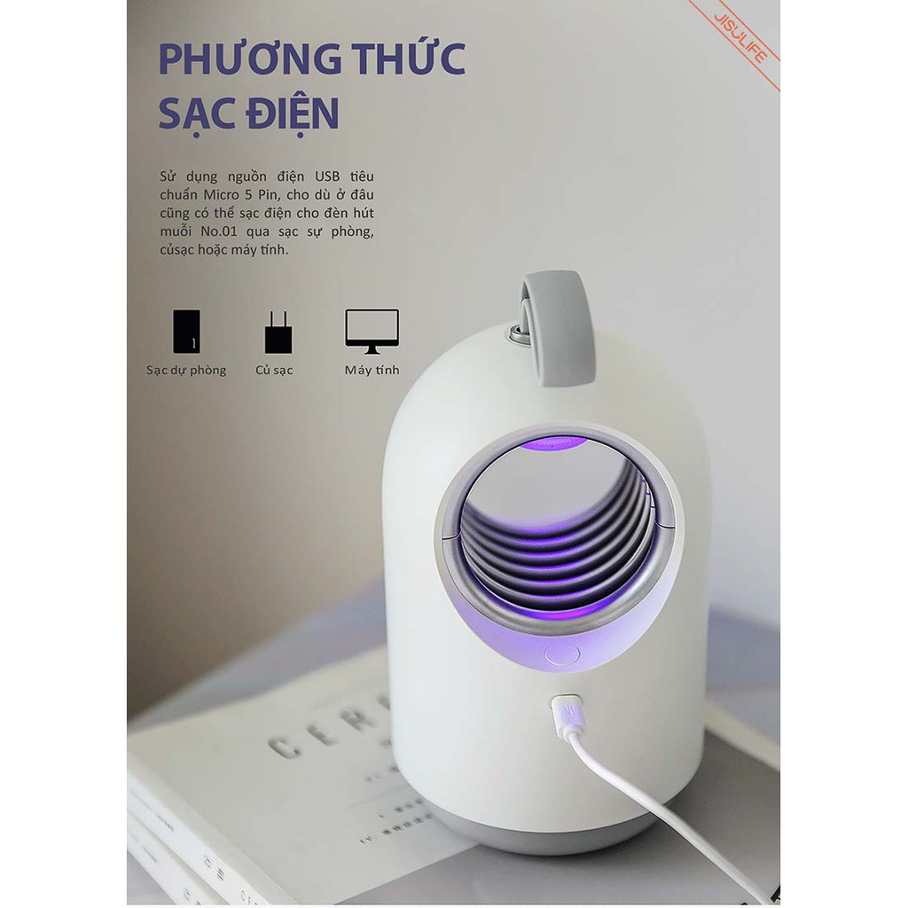 Đèn bắt muỗi diệt côn trùng kiêm đèn LED ngủ thông minh Jisulife No.1 – Đèn bắt muỗi tự động bằng ánh sáng