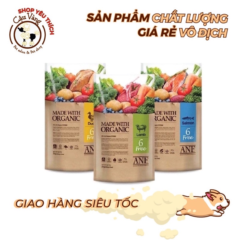 [200g và 400 GR ] ANF Natural 6Free Thức Ăn Hạt Hữu Cơ Cho Chó