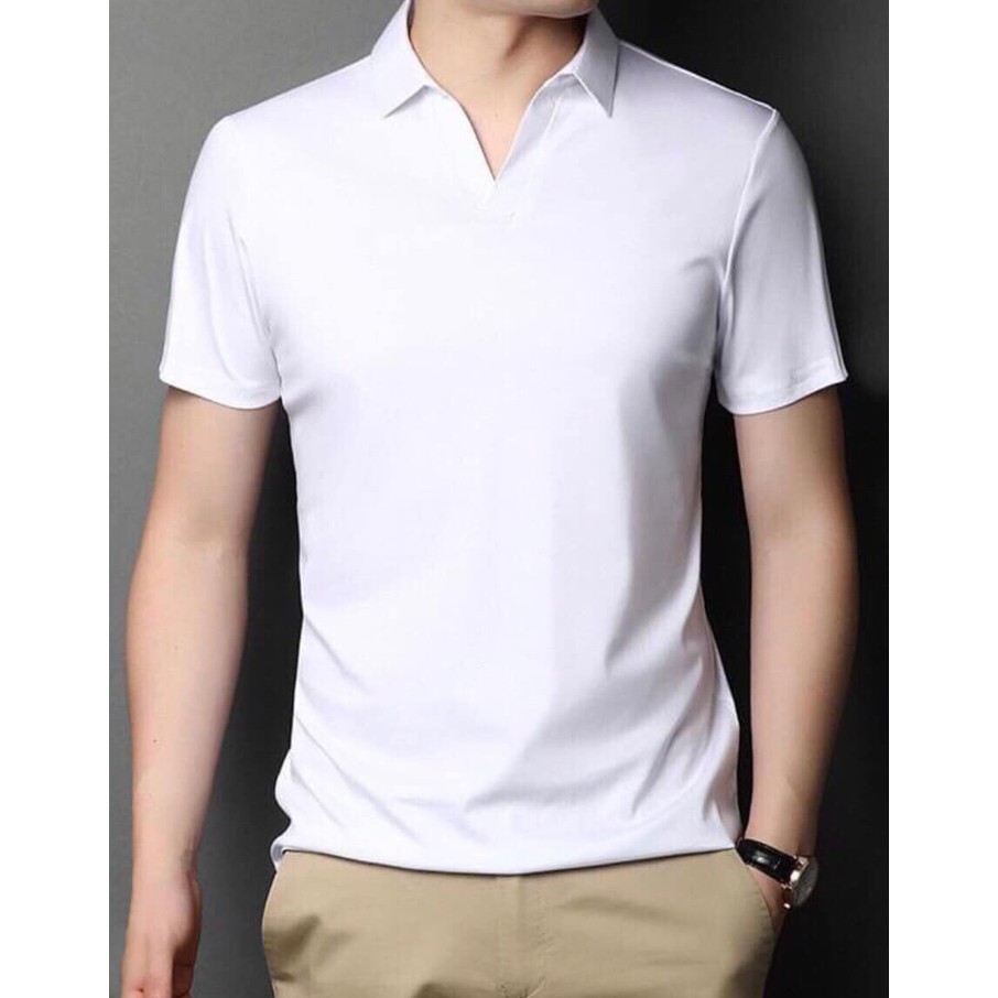 ÁO THUN TAY NGẮN POLO NAM CÓ CỔ POLO CỔ V 6 MÀU - Chất thun cá sấu co | BigBuy360 - bigbuy360.vn