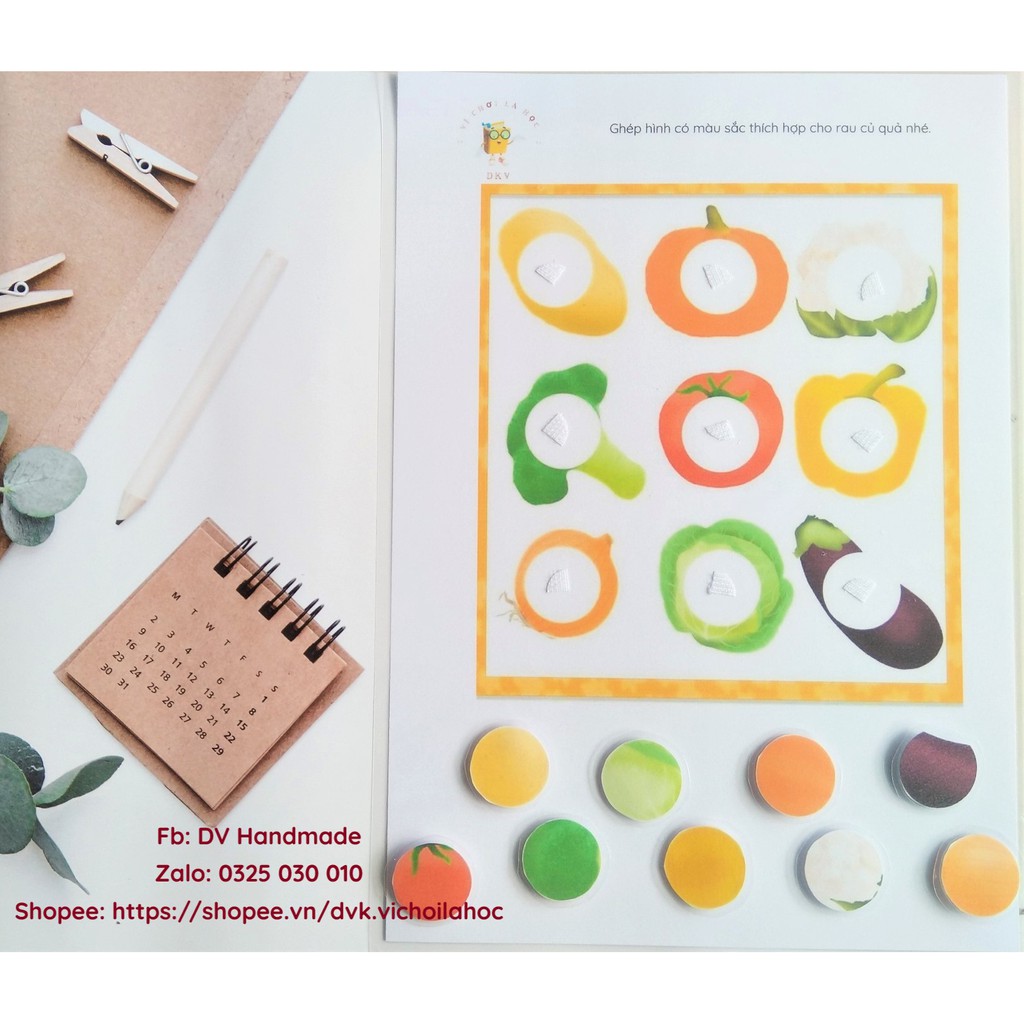 Màu sắc - Học liệu bóc dán cho bé - Đồ chơi giáo dục sớm