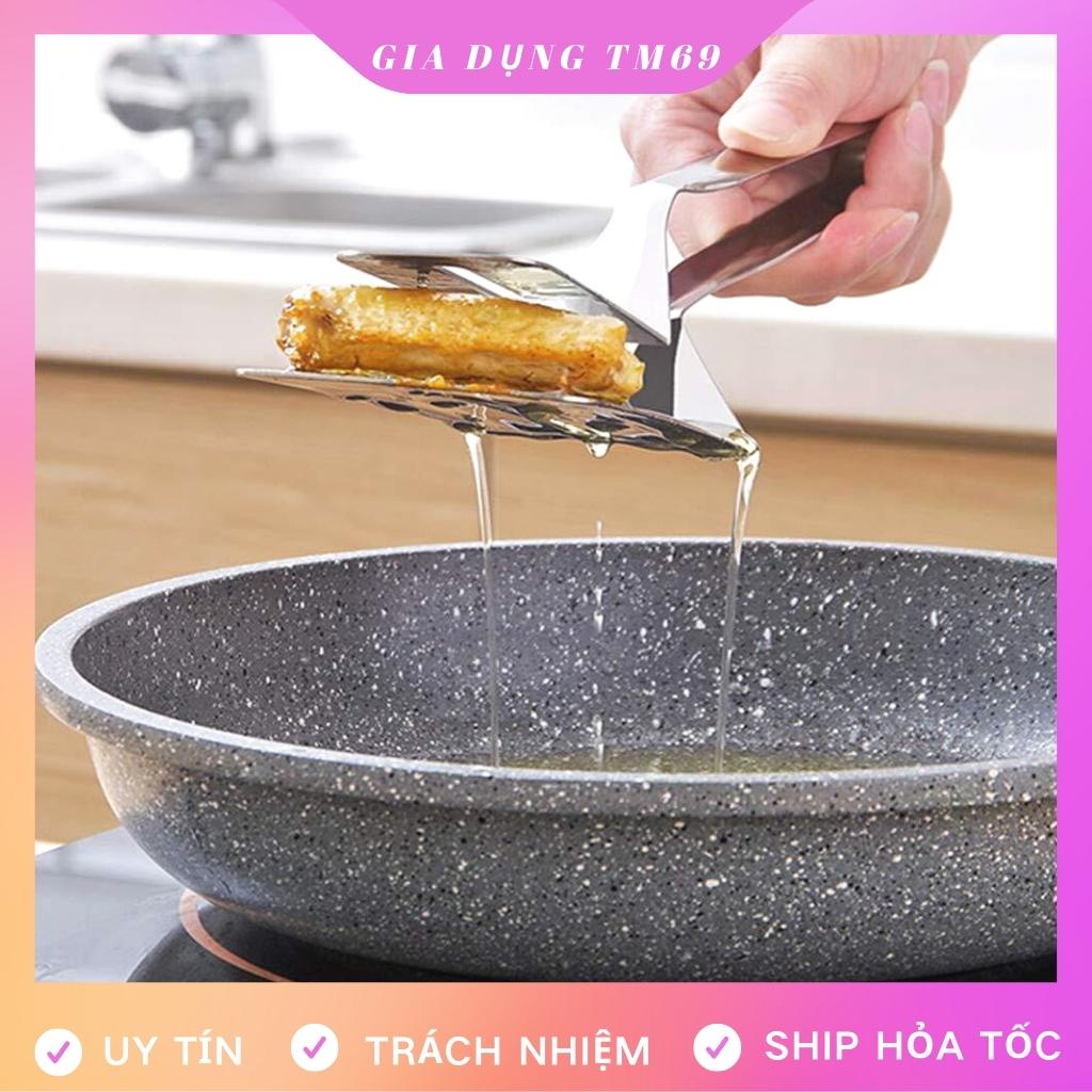 Kẹp Gắp Thức Ăn Đồ Nóng Inox, Chiên Xẻng Nướng Dụng Cụ Gắp Đồ Nóng Như Bít Tết, Cá Rán, Thịt Nướng